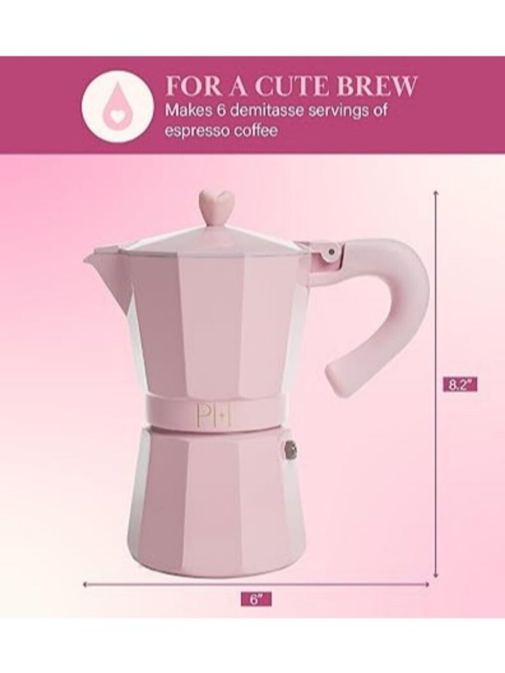 Paris Hilton Stovetop Espresso and Coffee Maker Italian & Cuban Style Pink - Picture 7 of 7